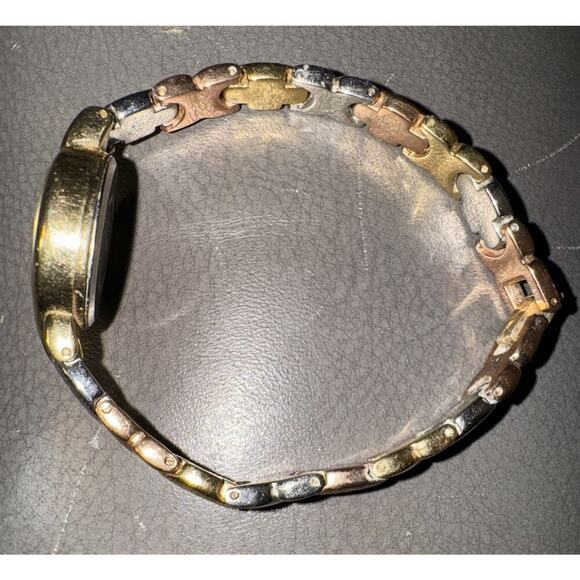 -WATCH WOMEN Avon VTG 19mm Tri Color Gold Tone Oval Dial 7" - Picture 5 of 16